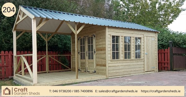 garden shed with pergola and terrace